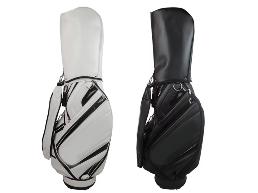 Sac de golf en cuir et pochette pour protection de tête de golf