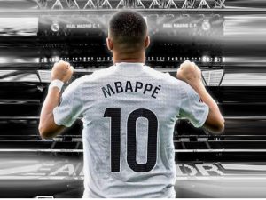 Maillot courte manche, de couleur blanche Mbappé Real de Madrid